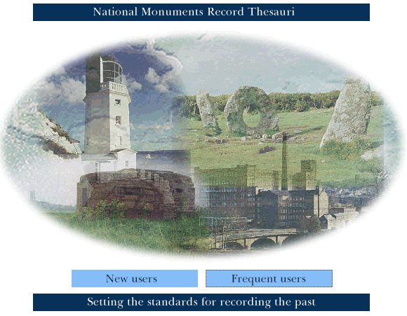 National Monuments Record Thesauri splash screen