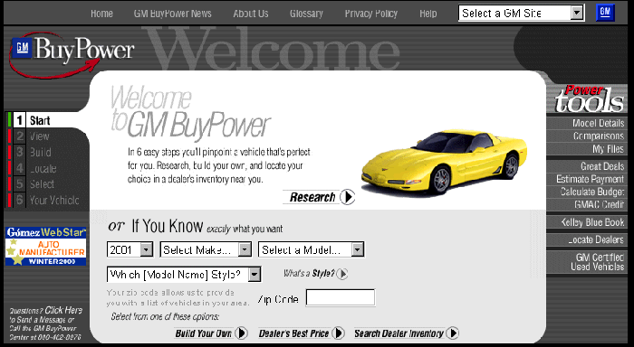 Screenshot of the GMBuypower site