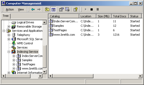 Index Server is administered through an easy to use interface