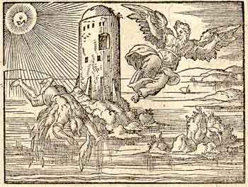 The image displayed here is Daedalus from Ovid's Metamporhoses, illustrated by Virgil Solis, Frankfurt: 1569 [S.M. 875]