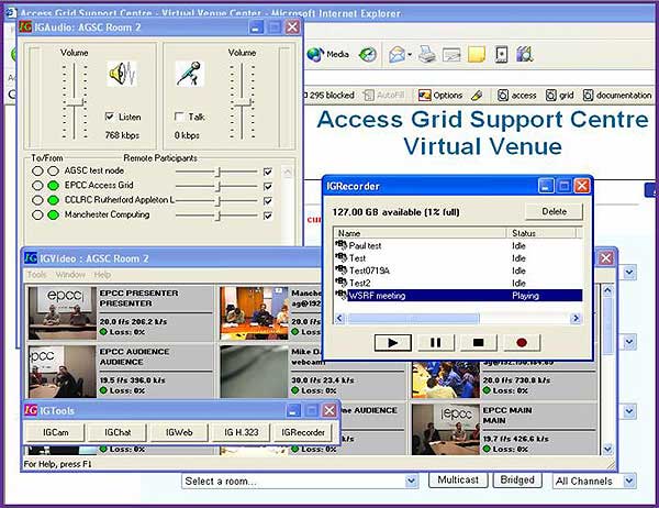 screenshot (57KB): Figure 6: The AGSC Access Grid Recorder (using inSORS IG Recorder)