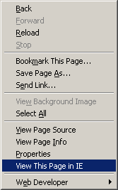 screenshot (3KB) : Figure 6: 'view this page in IE' context menu option