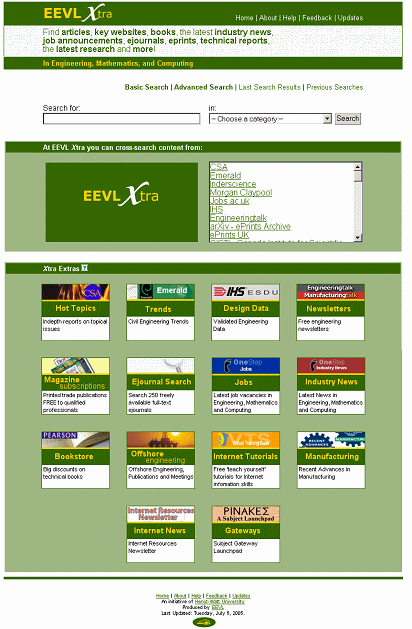  screenshot (45KB) : Figure 1: Screenshot of the EEVL