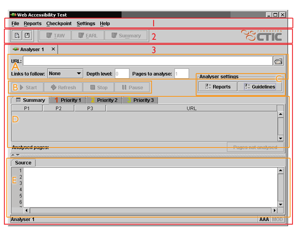 screenshot (35KB) : Figure 1: General layout of the TAW3 interface