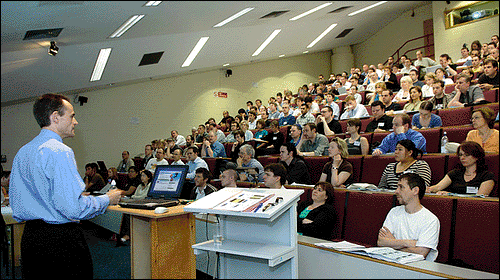 photo (84KB) : Chris Scott of Headscape addressing delegates at the 10th annual Institutional Web Management Workshop at the University of Bath