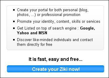 screenshot (75KB) : Figure 2: Creating a new Ziki account
