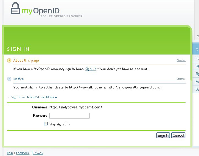 screenshot (152KB) : Figure 4: MyOpenID password